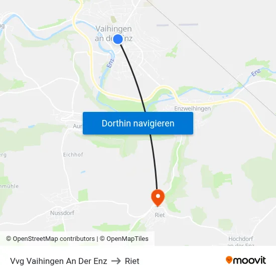 Vvg Vaihingen An Der Enz to Riet map