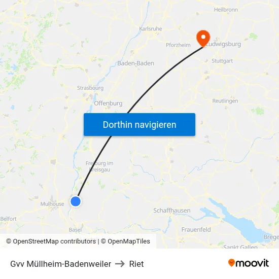 Gvv Müllheim-Badenweiler to Riet map