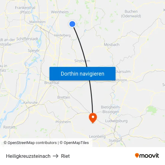 Heiligkreuzsteinach to Riet map
