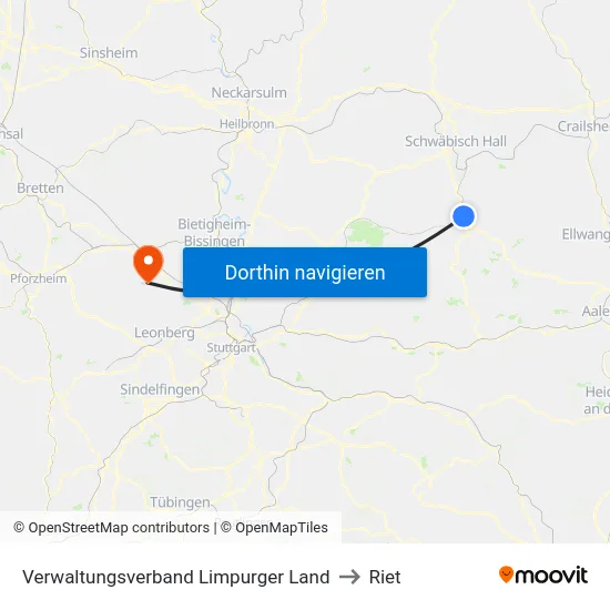 Verwaltungsverband Limpurger Land to Riet map