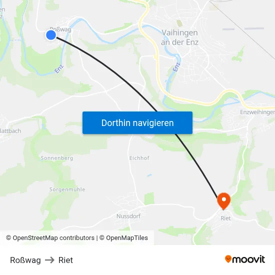 Roßwag to Riet map
