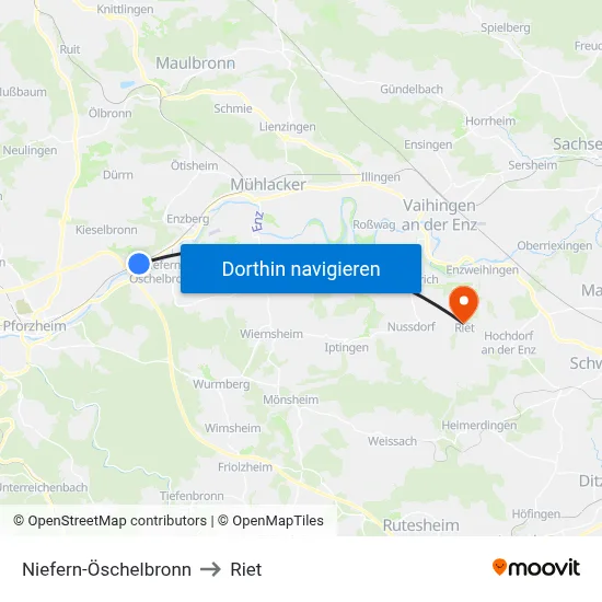 Niefern-Öschelbronn to Riet map