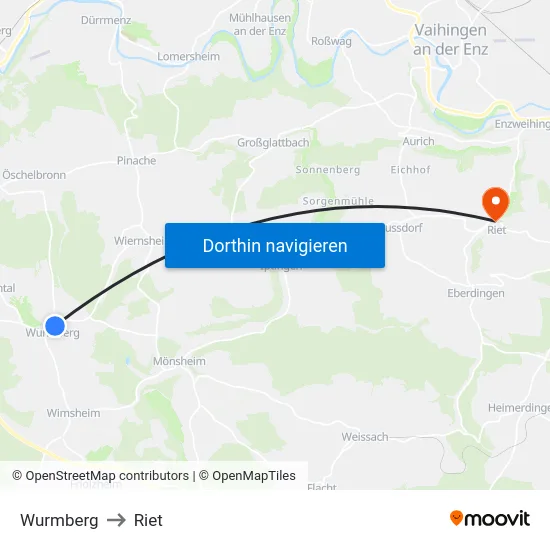 Wurmberg to Riet map