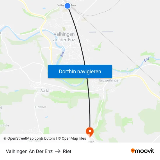 Vaihingen An Der Enz to Riet map