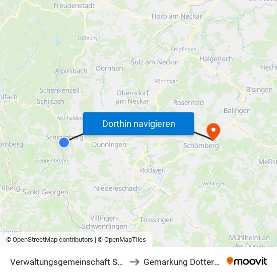 Verwaltungsgemeinschaft Schramberg to Gemarkung Dotternhausen map
