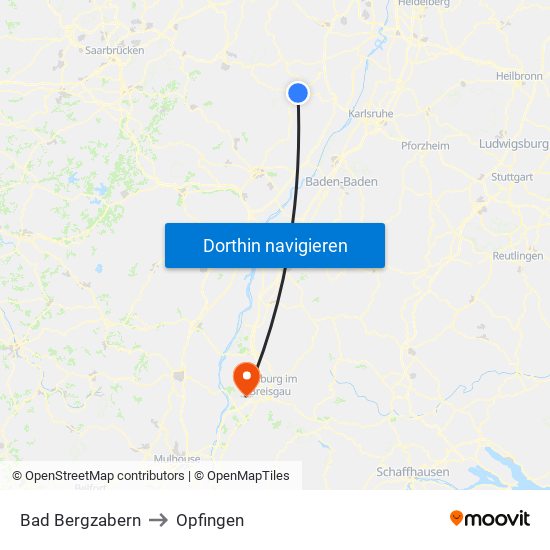Bad Bergzabern to Opfingen map