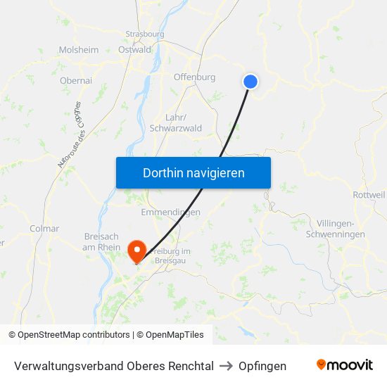 Verwaltungsverband Oberes Renchtal to Opfingen map