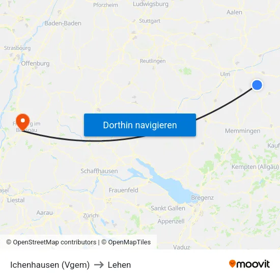 Ichenhausen (Vgem) to Lehen map