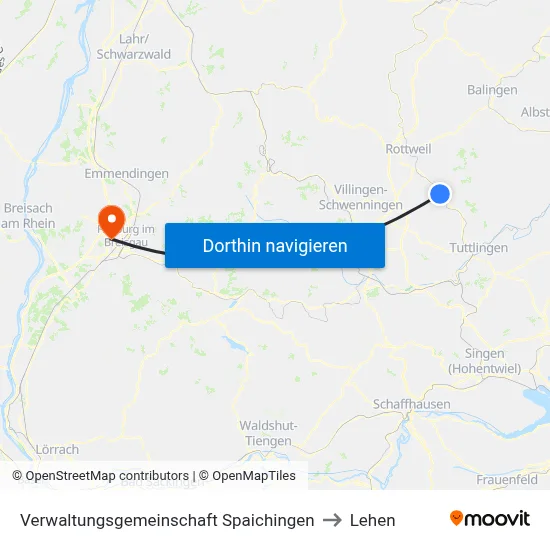 Verwaltungsgemeinschaft Spaichingen to Lehen map