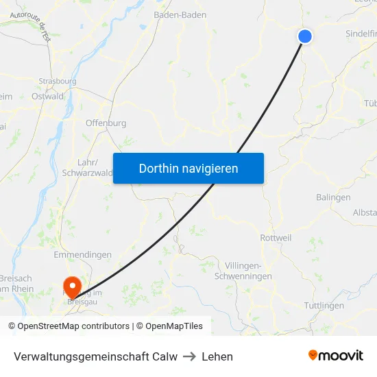 Verwaltungsgemeinschaft Calw to Lehen map