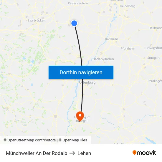 Münchweiler An Der Rodalb to Lehen map