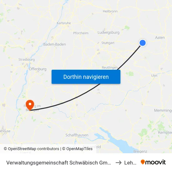 Verwaltungsgemeinschaft Schwäbisch Gmünd to Lehen map