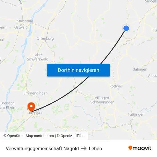 Verwaltungsgemeinschaft Nagold to Lehen map