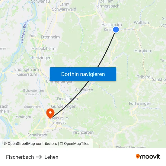 Fischerbach to Lehen map
