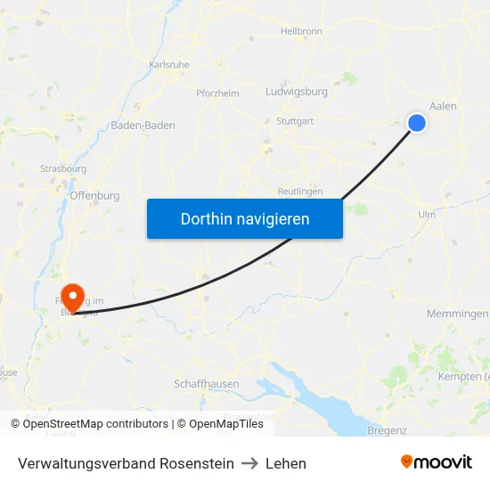 Verwaltungsverband Rosenstein to Lehen map
