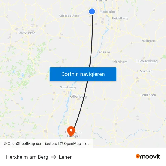 Herxheim am Berg to Lehen map