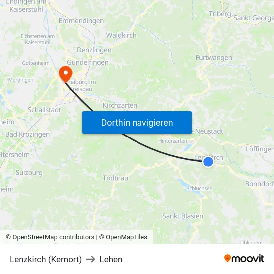 Lenzkirch (Kernort) to Lehen map