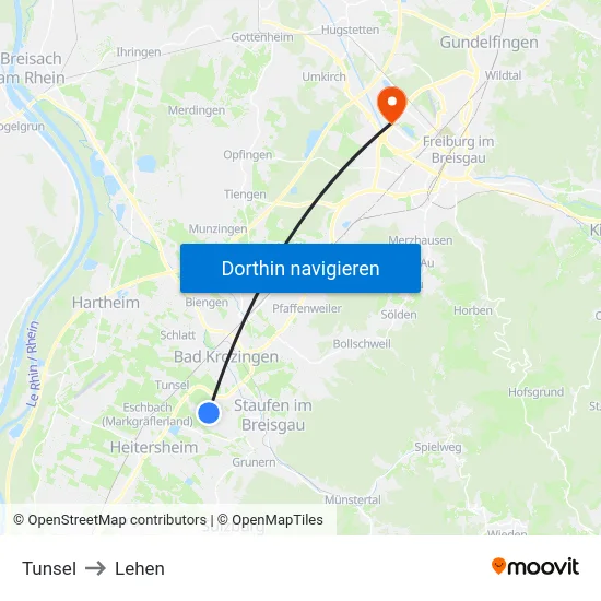 Tunsel to Lehen map
