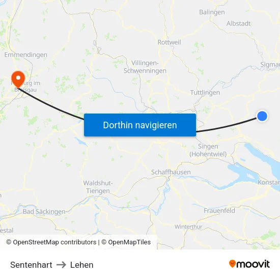 Sentenhart to Lehen map