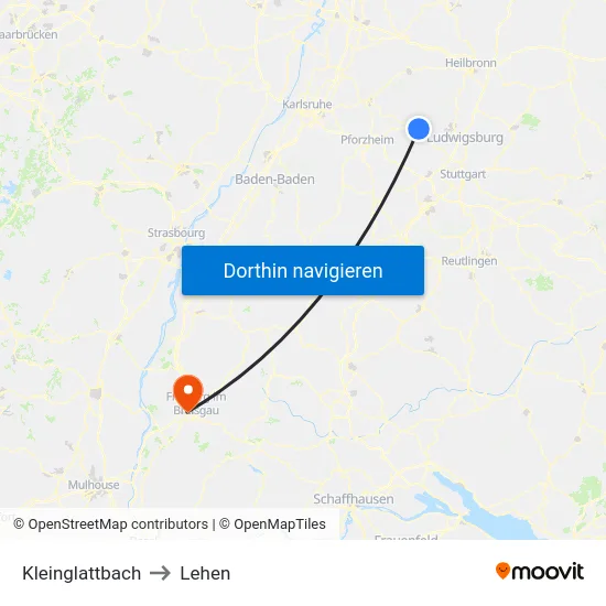 Kleinglattbach to Lehen map