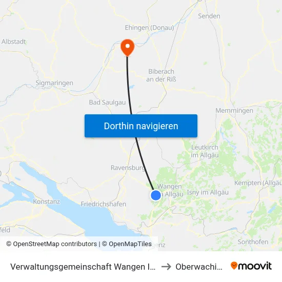 Verwaltungsgemeinschaft Wangen Im Allgäu to Oberwachingen map