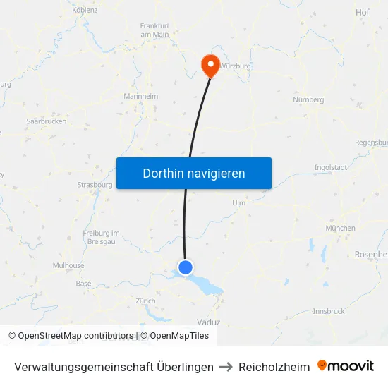 Verwaltungsgemeinschaft Überlingen to Reicholzheim map