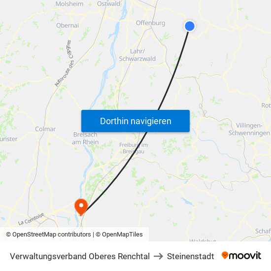 Verwaltungsverband Oberes Renchtal to Steinenstadt map