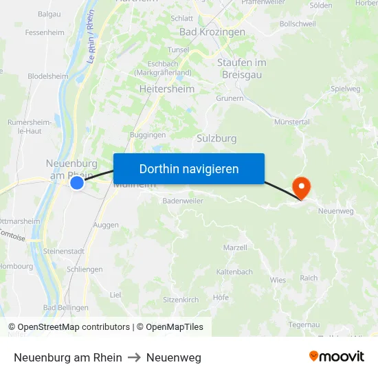 Neuenburg am Rhein to Neuenweg map
