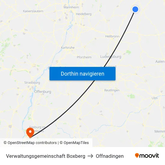 Verwaltungsgemeinschaft Boxberg to Offnadingen map