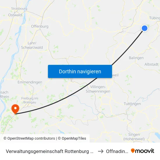 Verwaltungsgemeinschaft Rottenburg am Neckar to Offnadingen map