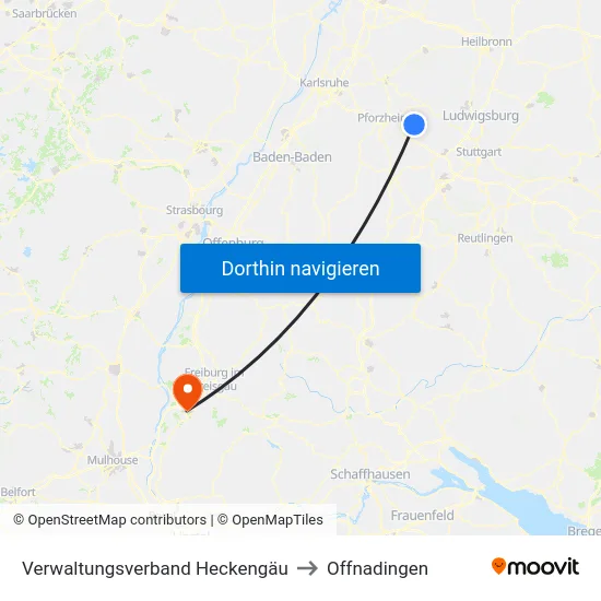 Verwaltungsverband Heckengäu to Offnadingen map