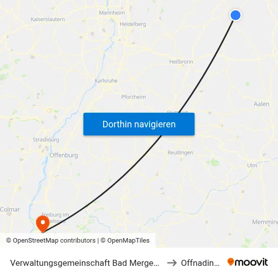 Verwaltungsgemeinschaft Bad Mergentheim to Offnadingen map