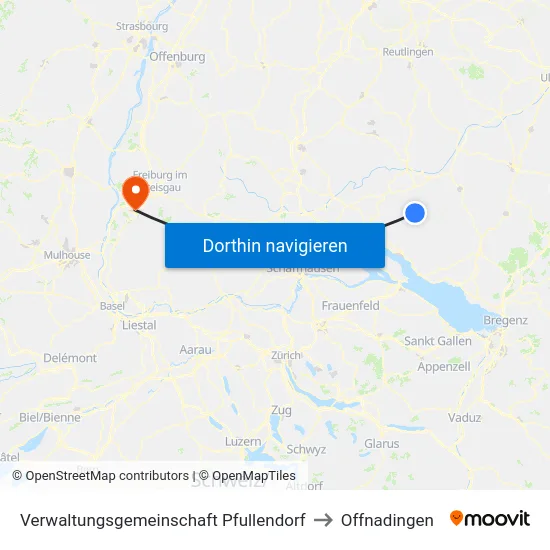 Verwaltungsgemeinschaft Pfullendorf to Offnadingen map
