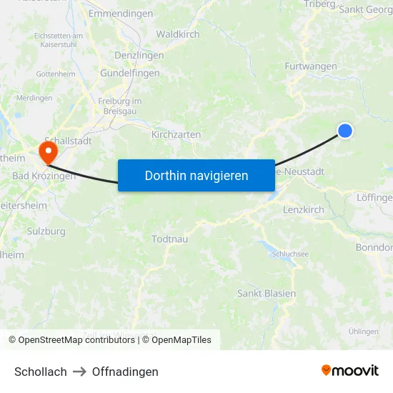 Schollach to Offnadingen map