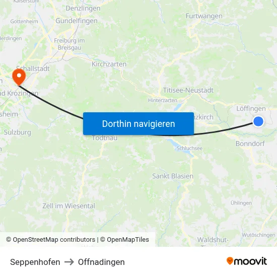 Seppenhofen to Offnadingen map