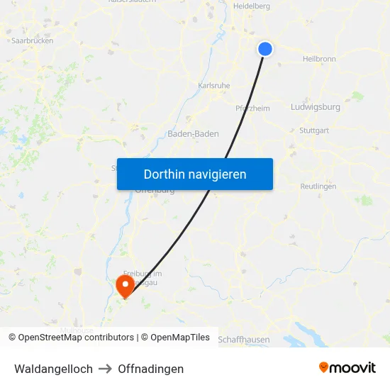 Waldangelloch to Offnadingen map