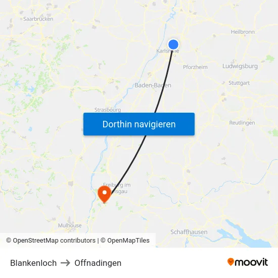 Blankenloch to Offnadingen map