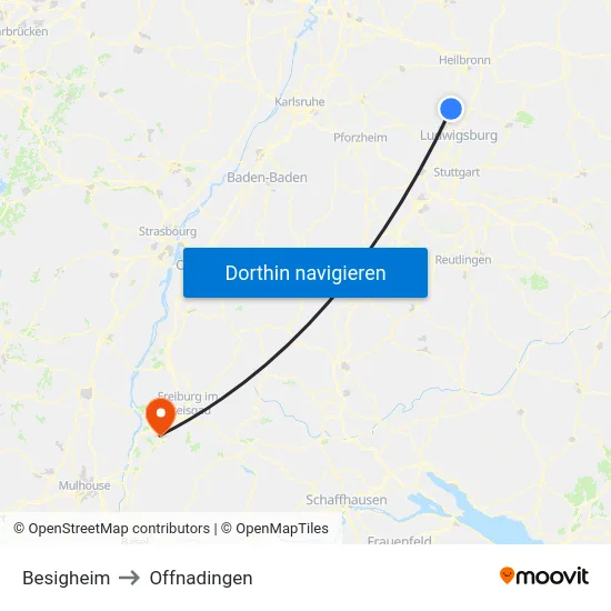 Besigheim to Offnadingen map
