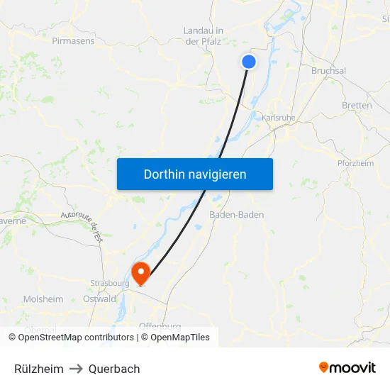 Rülzheim to Querbach map