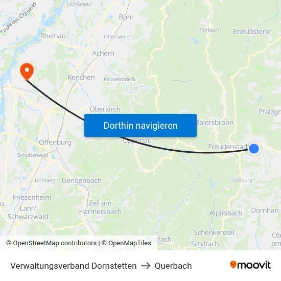 Verwaltungsverband Dornstetten to Querbach map