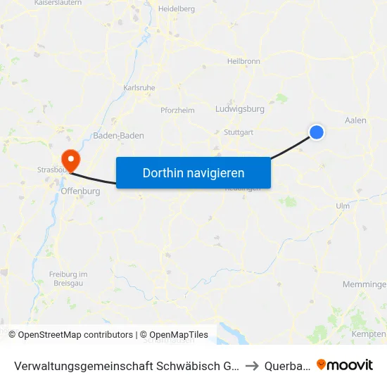 Verwaltungsgemeinschaft Schwäbisch Gmünd to Querbach map