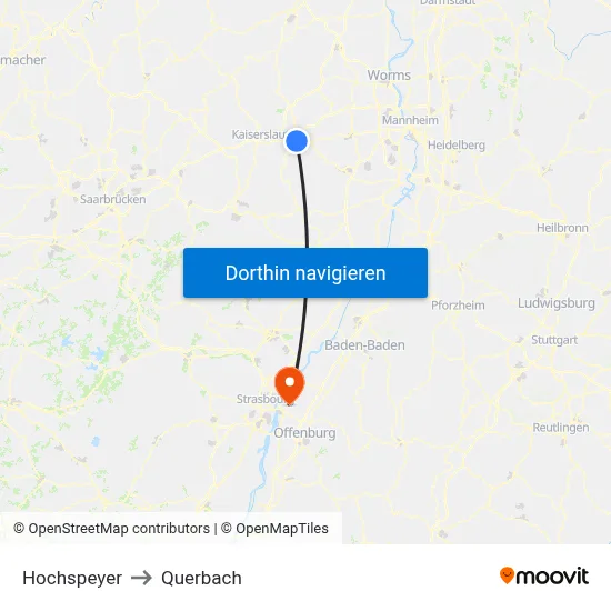 Hochspeyer to Querbach map