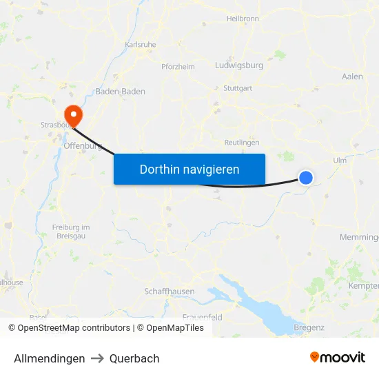 Allmendingen to Querbach map