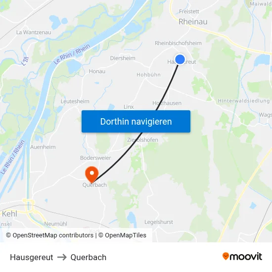 Hausgereut to Querbach map