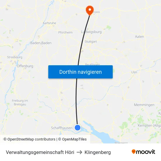 Verwaltungsgemeinschaft Höri to Klingenberg map
