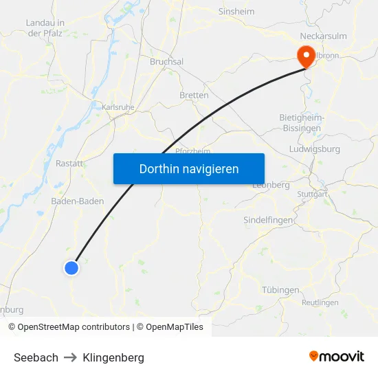 Seebach to Klingenberg map