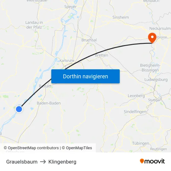 Grauelsbaum to Klingenberg map