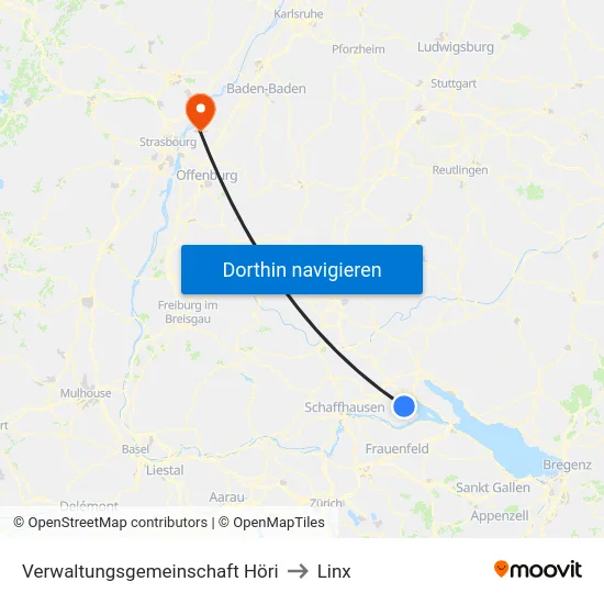 Verwaltungsgemeinschaft Höri to Linx map