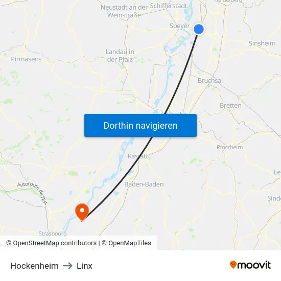 Hockenheim to Linx map