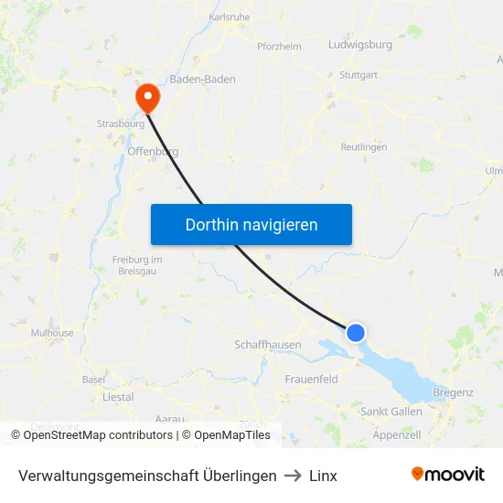 Verwaltungsgemeinschaft Überlingen to Linx map